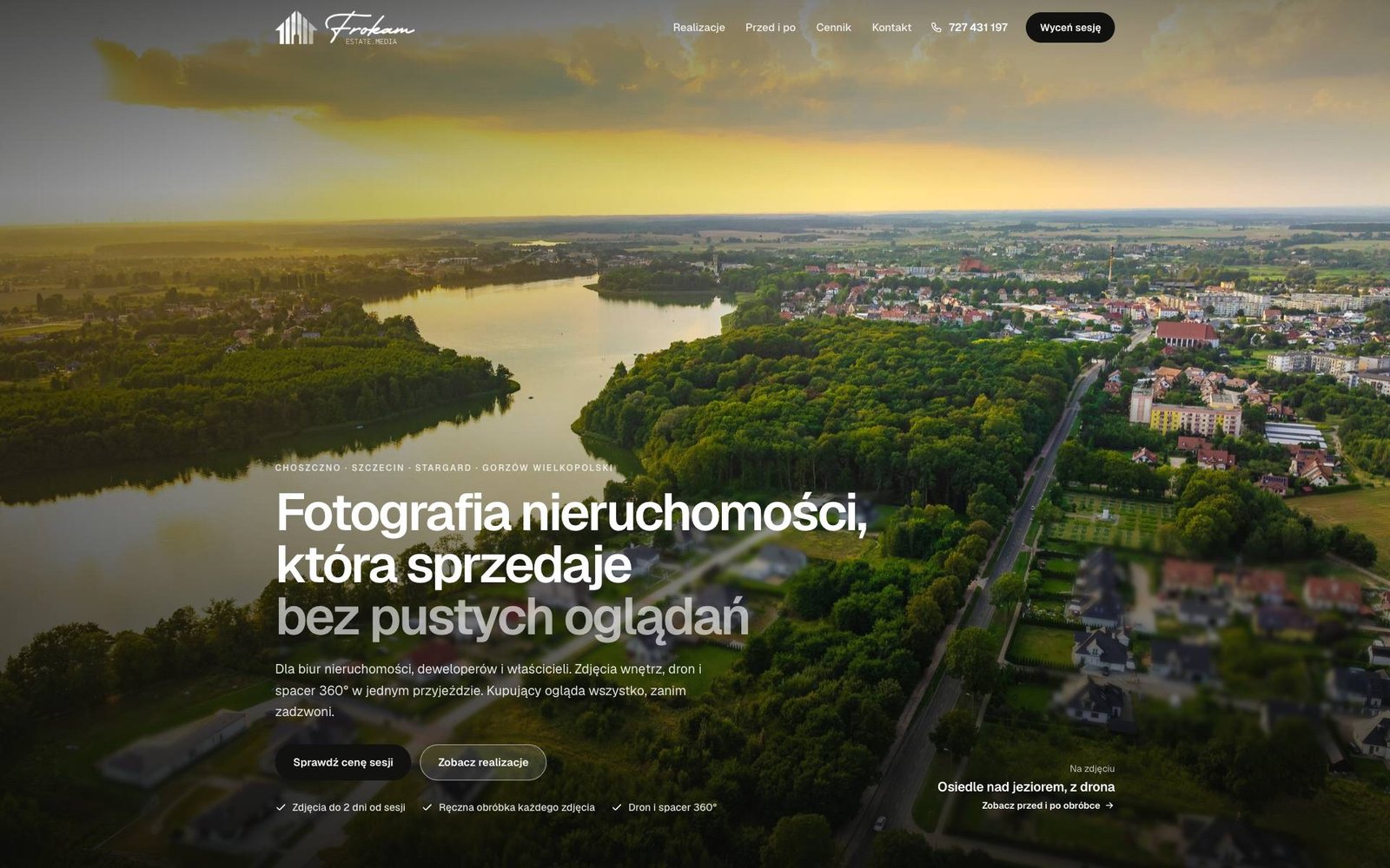 Strona Frokam Estate Media, fotografia nieruchomości w Choszczno