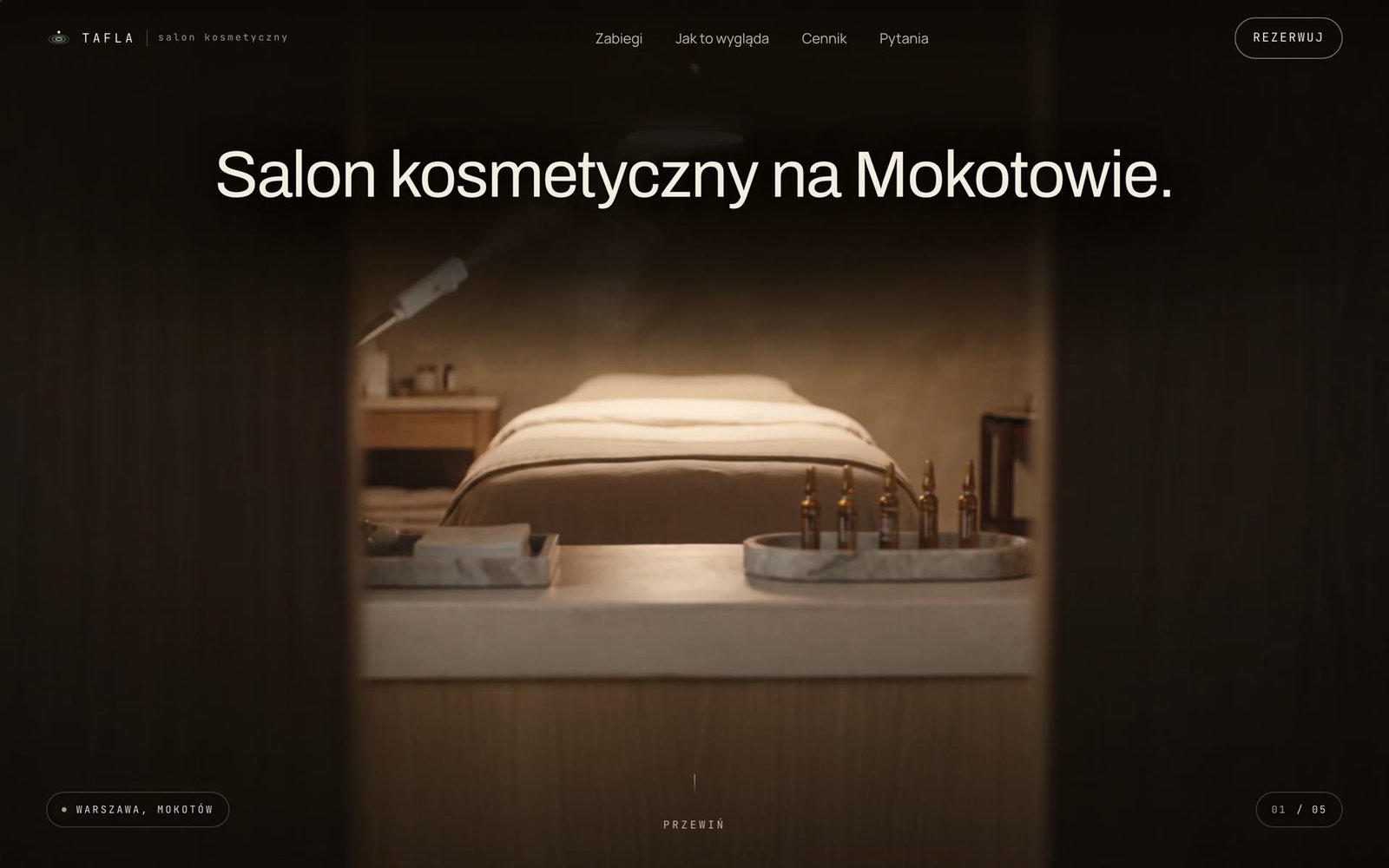 Strona Tafla, salon kosmetyczny