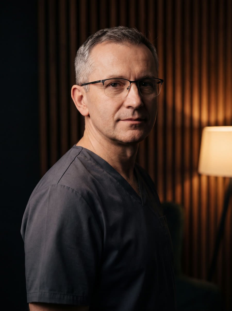 Portret lekarza Tomasza Wójcika